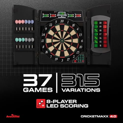 Arachnid Cricket Maxx 4.0 Electronic Dartboard Set, Black