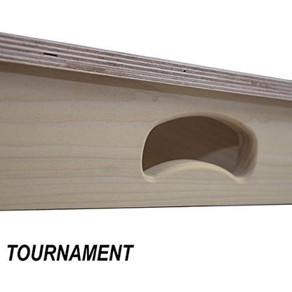 Slick Woody's Professional-Grade Cornhole Boards - 4'x2' Solid Wood Regulation Woodgrain Bean Bag Toss Game with 8 Resin Filled Bags - color: Buckeye Burl