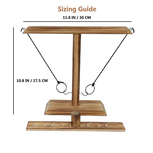 Ring Toss Games for Adults,Hook and Ring Game,Handmade Wooden Toss Game for Outdoor & Indoor Game,Yard Games,Toss Game for Bars,Home,Party Perfect White Elephant Gift for Adults - size: medium-x