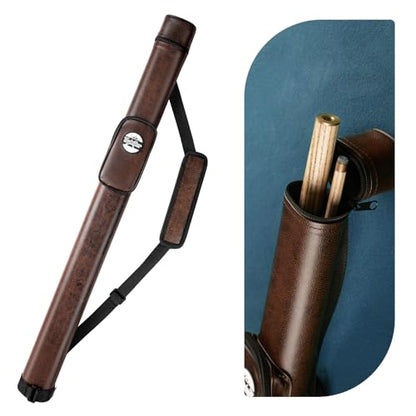 Trymaker Pool Cue Case, 1×1 Hard Pool Stick Case Holds 1 Complete of 2-Piece Cue (Not for 3/4 Cues), Made of Faux Leather Pool Cue Accessories - color: Brown