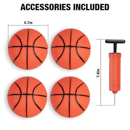 SPOYNAL Dual Shot Basketball Arcade Machine for Home with Adjustable on Front & Back - Indoor Basketball Game with LED Scoring, Foldable Design, 4 Balls & Pump for Teens and Family Sports Fun