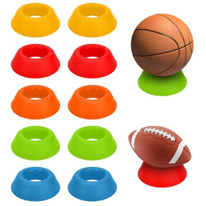 AKAZA 10 Pack Bowling Ball Cups, Heavy Duty Plastic Bowling Ball Holder Stand for Cleaning Display, Sport Ball Display Stand for Basketball Football Volleyball Soccer