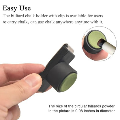 LAKE OF FIRE Chalk Holder Pool Billiards, Pool Cue Chalk Holder with Magnetic Belt Clip Snooker Billiard Accessories - color: Black, style: Round