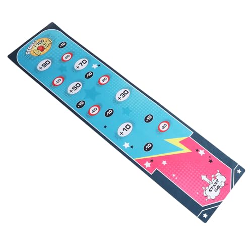 Tabletop Bowling Game Bowling Toy Desktop Set Portable Family Game Mat Indoor Play Strategic Hand Eye Coordination with Anti Slip Plastic Cloth for Kids Teens