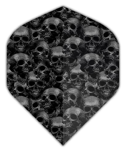 US Darts 3 Sets (9 Flights) Pentathlon Standard Skulls Dart Flights - 100 Micron, Ex-Tough