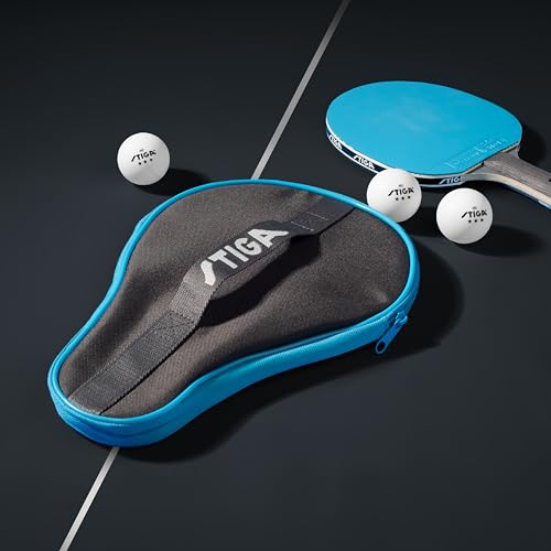 STIGA Ping Pong Paddle Cover – Padded Table Tennis Racket Case with Heavy-Duty Vinyl Construction, Zipper Closure, Reinforced Edge Protection for Travel and Storage - color: Black