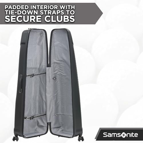 Samsonite Tour Pro Golf Hard Case Travel Bag | Lightweight, Durable ABS Shell, 360 Degree Multi-Directional Shark Wheels - color: Carbon Matrix