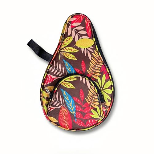 Skarabrae Single Table Tennis Racket Cover with Single Paddle Compartment & External Ball Pocket Portable Ping Pong Paddle Case - color: Yellow