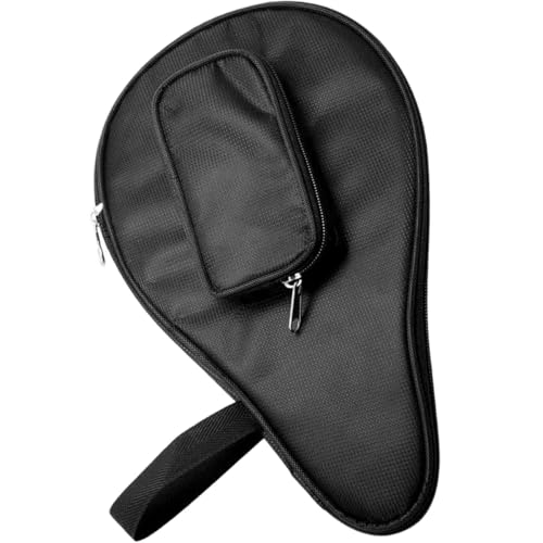 TOYANDONA Table Tennis Racket Bag with Ball Compartment, Protective Paddle Storage Case in Black, Fixed Organizing Bag for Sports and Travel