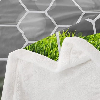 Soccer Sherpa Football Field Goal Blanket Throw - Summer Sports Games Fleece Blanket - Fantasy Bubble Fuzzy - Kids Girls Teens Baby - 30"x40" Green White - color: Multi 42, size: Baby(30"x40")