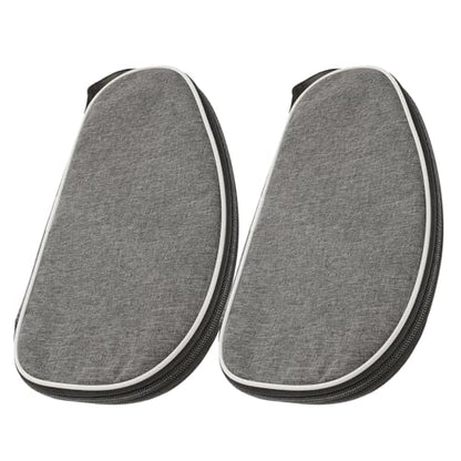 KALLORY 2pcs Table Tennis Paddle Case with Hard Shell Protective Storage Bag and Ball Holder, Portable Pingpong Racket Bat Cover for Sports and Travel