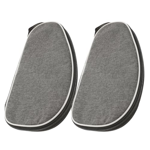 KALLORY 2pcs Table Tennis Paddle Case with Hard Shell Protective Storage Bag and Ball Holder, Portable Pingpong Racket Bat Cover for Sports and Travel