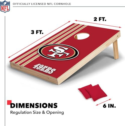 NFL 2' x 3' Solid Wood Cornhole Set with Direct Print HD Team Graphics – Great Gift for Any Football Fan! Bean Bag Toss Family Outdoor Games