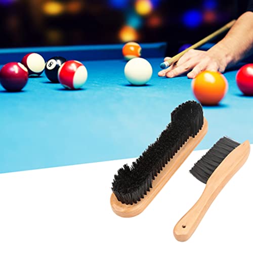 2pcs Billiard Table Brush Cleaner Kit Wooden Billiards Pool Table and Rail Brush Set Rail Wood Handle Snooker Brushes Cleaningbrush