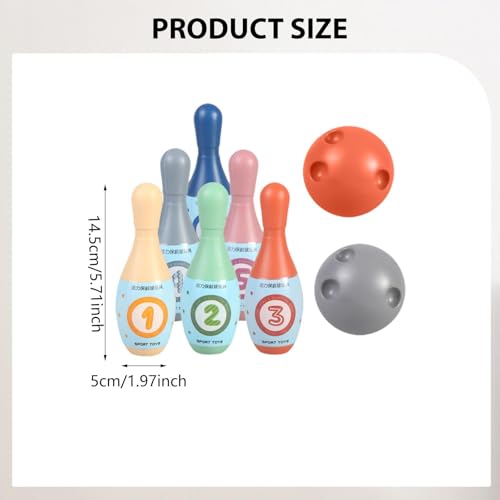 Children's Bowling Game Set, Bowling Pins, Balls, Mini Bowling Set with Easy Handling, Made of PP for Group Games, Playroom, Ga - color: With Number