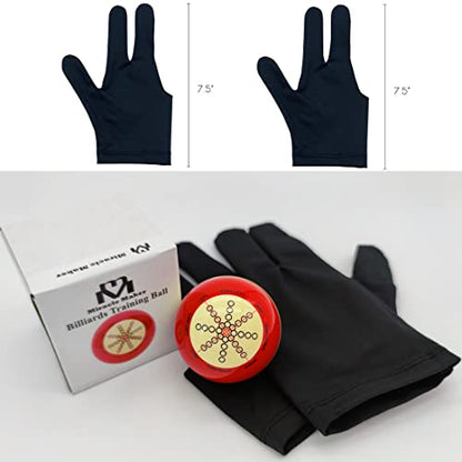 Miracle Maker Billiards Cue Ball Practice Training Artifact, Used in American Billiards Eight Balls, 2 Billiard Gloves