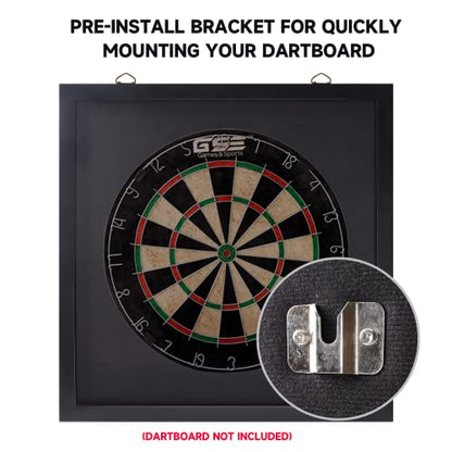 GSE Games & Sports Expert Dart Backboard with Wood Frame and Felt. Wall Protector for Dart Board Surround - color: Black