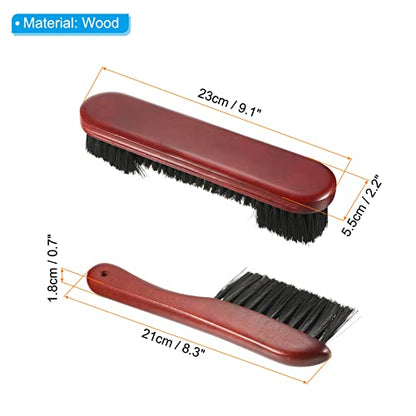 PATIKIL Billiard Pool Table Rail Brush Set, Pool Table Cleaning Brush Kit Wooden Handle Nylon Bristles for Billiards Table - color: Burgundy