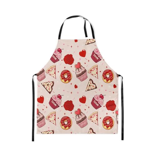 Castle Fairy Cute Rabbit Deer Kitchen Apron - color: Love Cake Red