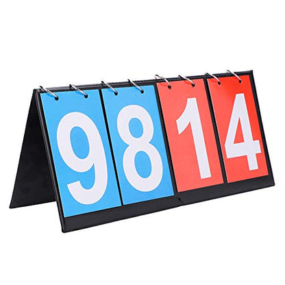 Portable Basketball Scoreboard, 4-Digit Flip Design, Tabletop Multi-Sport Score Counter, for Basketball, Table Tennis, and More