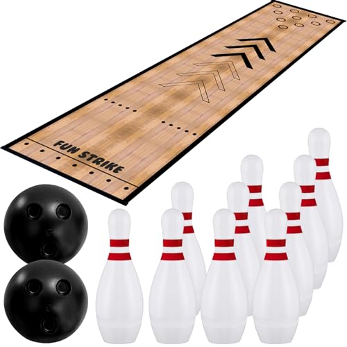 Mini Bowling Set Indoor Outdoor Indoor Bowling Set with Guide Arrow Mat Gold and Silver Medal Backpack Dispensing Suitable for Family Friends Family Party Entertainment - style: Cassic