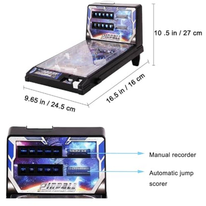 Space Theme Pinball Machine Gifts, Electronic Desktop Ball Shooting Game with Lights and Music, Classic Retro Arcade Pinball Machine Toy for Kids Christmas, Mini Game Console