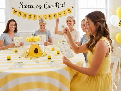 Baby Shower Bingo - 24 Player Bee Themed Game for Adults and Gender Reveal Parties - color: Bee