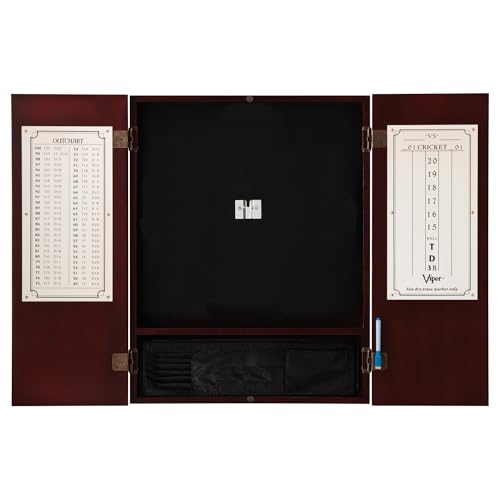 Viper Metropolitan Solid Wood Sisal/Bristle Steel Tip Dartboard Cabinet: Cabinet Only (No Dartboard), Oak Finish - color: Mahogany Finish