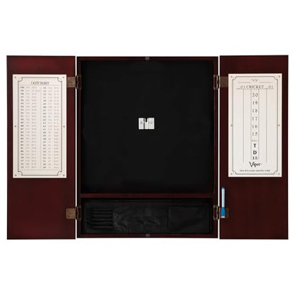 Viper Metropolitan Solid Wood Sisal/Bristle Steel Tip Dartboard Cabinet: Cabinet Only (No Dartboard), Oak Finish - color: Mahogany Finish