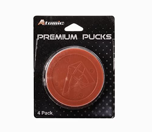 Atomic Premium Air Hockey Pucks (4‑Pack) – Heavyweight 3‑1/4” Red Pucks for Air Hockey & Push Hockey Tables