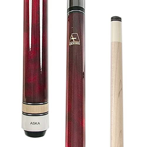 ASKA Short Kids Cue LCS, Canadian Hard Rock Maple Billiard Pool Cue Stick - color: Red 48 inches, Wrapless, LCSN