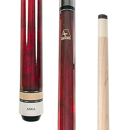 ASKA Short Kids Cue LCS, Canadian Hard Rock Maple Billiard Pool Cue Stick - color: Red 48 inches, Wrapless, LCSN