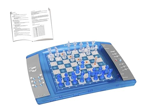 Lexibook ChessLight®, Electronic Chess Game with Touch-Sensitive Keyboard and Light and Sound Effects, 32 Pieces, 64 Levels of Difficulty, Battery or Plug, Blue/Grey, LCG3000 - style: LCG3000