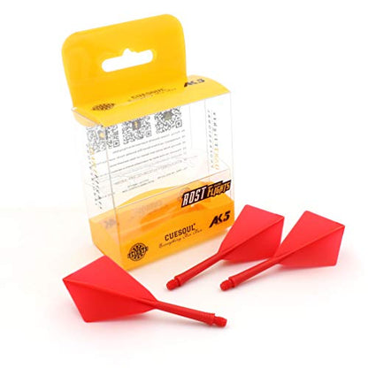 CUESOUL ROST Integrated Dart Shaft and Flights Medium,Diamond Shape,Set of 3 - color: Red