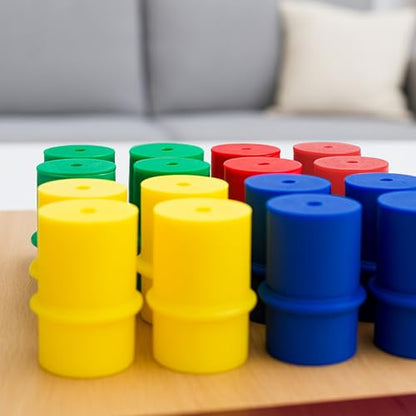 Trouble Board Game Replacement Parts - 16 Piece Set (Red, Green, Blue, Yellow) - Movers, Pawns & Pegs