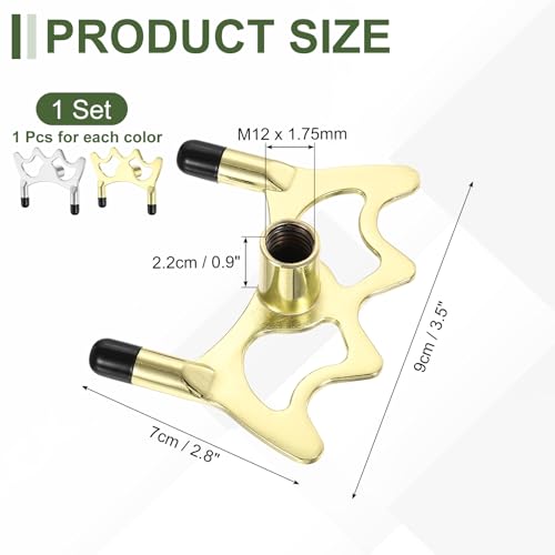 Billiard Bridge Head, Pool Cue Stick Bridge Screw-on Metal Cue Rests Billiard Accessories - color: Gold/Silver, style: Low Fork with Rubber Sleeve