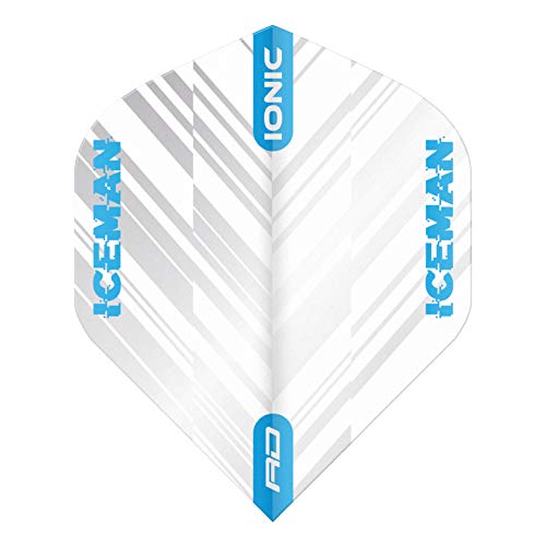 RED DRAGON Hardcore Players Dart Flights - 3 Sets Per Pack (9 Dart Flights in Total) - color: Ionic White and Blue
