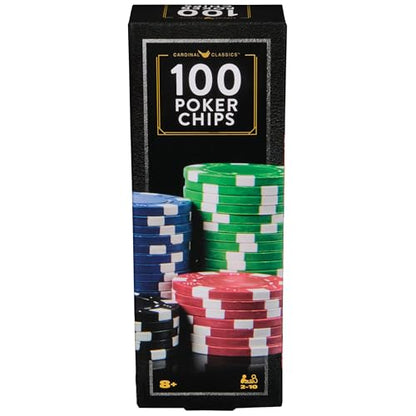 Spin Master Games, Cardinal Classics, 100-Piece Poker Chips Set, Classic Family Board Game, Poker Set for Beginners & Experts, Kids & Family, 2-10 Players, for Ages 8 & Up - style: Heavy Weight 100 pcs Porker Chips