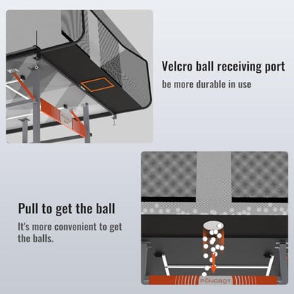 PONGBOT Table Tennis Ball Catch Net, Ping-Pong Ball Recycling Net, Durable Ball Collector for Solo Training, for Tables with Sides Under 3 Inches