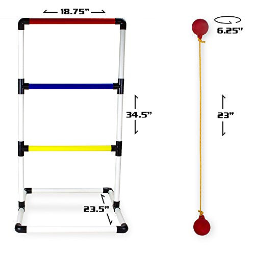 Deluxe Ladder Ball Golf Game Set - Includes Carrying Case & Ground Anchors!