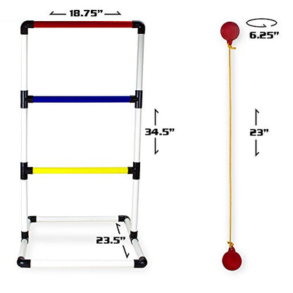 Deluxe Ladder Ball Golf Game Set - Includes Carrying Case & Ground Anchors!