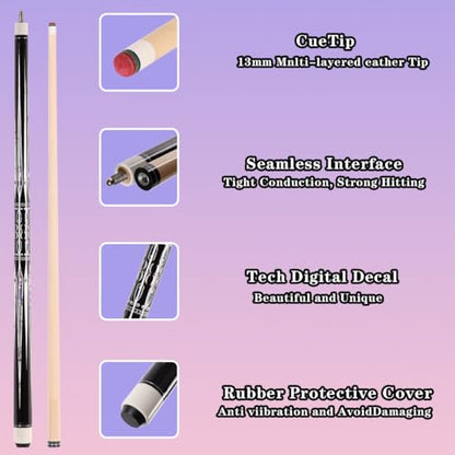 58 inch Canadian Maple Billiard Pool Cue Stick, 13mm 1/2 Maple Billiard Pool Stick, House Bar Pool Table Sticks for Men(Numerous Styles to Choose from) - color: P19
