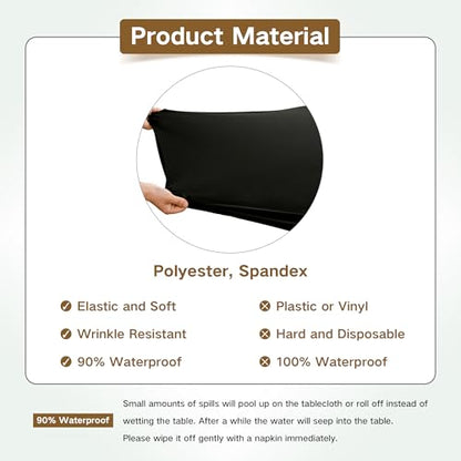 Small Round Fitted Table Cover Cocktail Table Topper Cap Elastic Tablecloth Stretch Spandex Table Cloth for Bar Pub Party Black 30 Inch - color: Black, size: 30" (Round)