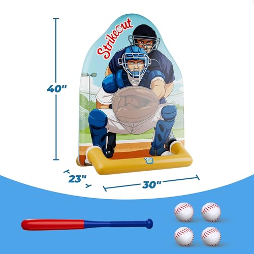 Funscape Kids Inflatable Baseball Pool Toy, Fun Swimming Pool Soft Ball Toss Game, Outdoor Yard Water Target Sports Activity, Cool Summer Beach Family Party Gift 3 4 5 6 7 8 Yr Boy Girl Child-Baseball - style: Baseball