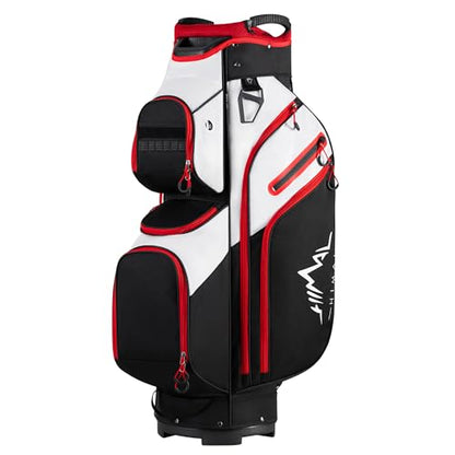 uniHimal Golf Cart Bag, 15 Way Organizer Divider Top with Handles and Rain Cover - color: Black-White