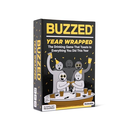 Buzzed Year Wrapped by Relatable – New Years Drinking Games That Elevate Your Holiday Party, Humorous and Conversational Games for Adults That Create a Memorable Experience - style: Buzzed Year Wrapped