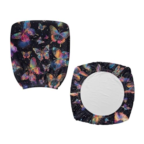 Butterfly Office Chair Cover 2 Piece Waterproof and Elastic Office Chair Seat Cover Protective Stretch Decorative Fabric Cover Polyester Universal Desk Task Chair Covers for Workspace