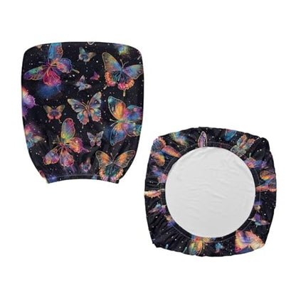 Butterfly Office Chair Cover 2 Piece Waterproof and Elastic Office Chair Seat Cover Protective Stretch Decorative Fabric Cover Polyester Universal Desk Task Chair Covers for Workspace