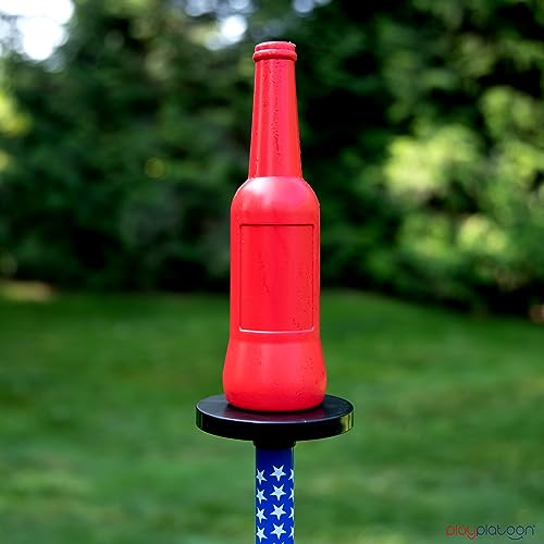 Play Platoon Bottle Jam Flying Disc Game for Teens & Adults to Play Outdoors - Fourth of July Yard Set Tailgate Party Game - color: Red, White & Blue