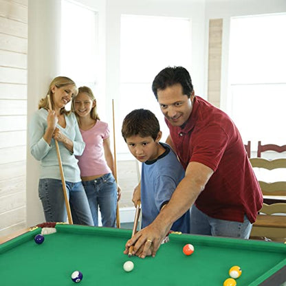 OLAKIDS Portable Folding Billiards Table with 2 Billiard Cues, Ball, Triangle Rack, Brush, Chalk, 47 Inch Game Pool Table for Kids Adults Family Office